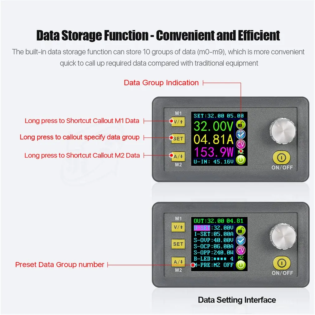 DPH5005-USB-BT понижающий преобразователь постоянного напряжения тока программируемый цифровой контроль источник питания цветной ЖК-вольтметр