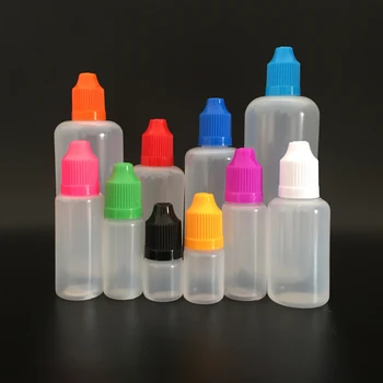 

100pcs 30ml Empty Plastic Vape juice Eliquid Dropper Bottle with Long Tips Squeezable Containers Mix Color with 20 Funnels