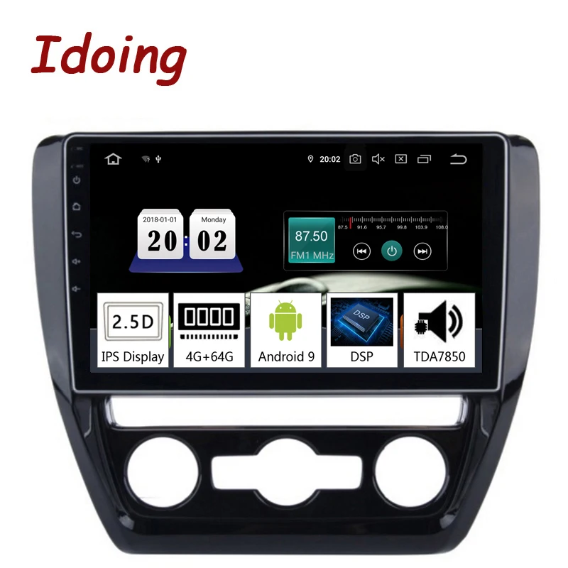 Top Idoing 9" 2.5D IPS Car Android 9.0 Radio Multimedia Player For VWJetta 2011-2015 PX5 Octa Core 4G+64G GPS Navigation TDA 7850 0