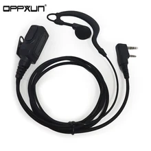 Écouteurs pour BAOFENG UV5R KENWOOD HYT TC2088 388 KPG 27D 70D, oreillettes à 2 broches, microphone PTT, 1m