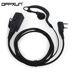 2 PIN Earpiece Headphone PTT MIC 1m Walkie Talkie Earbud Interphone Earphone For BAOFENG UV5R KENWOOD HYT TC2088 388 KPG 27D 70D