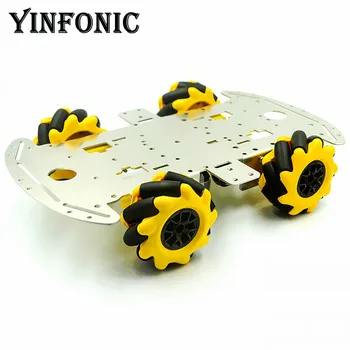 

Mecanum wheel aluminum alloy car chassis ultrasonic intelligent obstacle avoidance 4WD four-wheel drive DIY