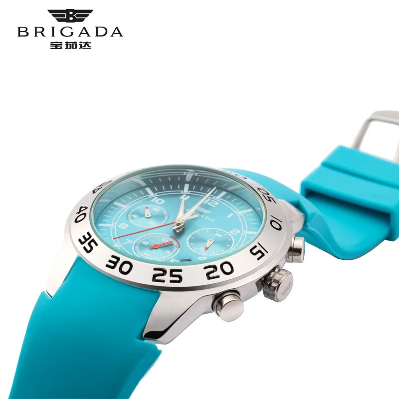 Мужские часы Brigada, кварцевые оранжевые часы, 5 бар, водонепроницаемые, Топ бренд, роскошные часы для мужчин, AAA, светящиеся, силиконовые, спортивные наручные часы