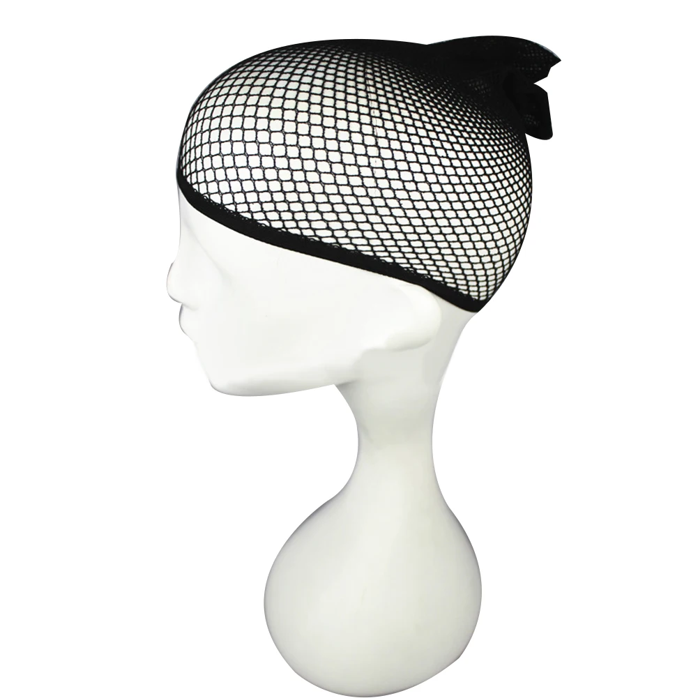 Women Elastic Nylon Wig Cap Open End Black Mesh Liner Short Fishnet Hair Net