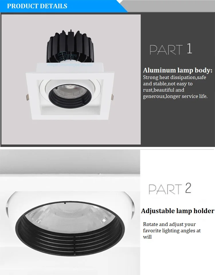 LukLoy LED 2Heads Grille Downlight Hotel Mall Large Office Embedded Down Lights Home Living Room Spotlight TV Wall Spot Light