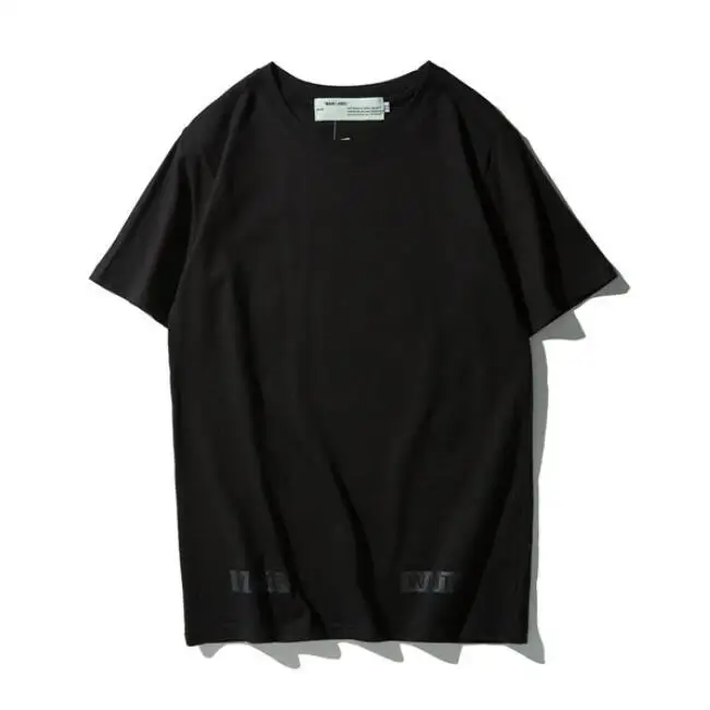 Косая полоска 19SS Off-White OW унисекс для мужчин и женщин пара влюбленных моделей хлопок Повседневная мода короткий рукав круглый вырез Футболка