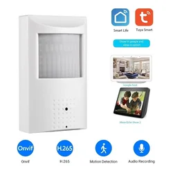 Tuya Smart WiFi IP Camera PIR Style Invisible Indoor Security 940nm IR Night Vision Audio 2MP 5MP TF Card Pinhole Surveillance