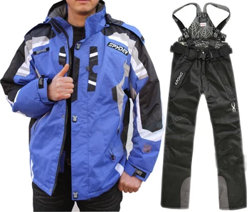 

Men Winter Waterproof Outdoor Coat + Pants Ski Suit Sets Jacket Coat Snowboard