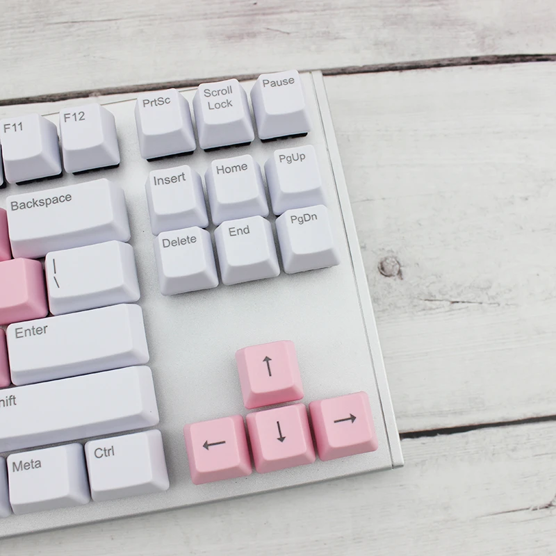 Розовый белый цвет Keycap Pbt передний радий гравировка Oem колпачки для розовая механическая клавиатура совместима Cherry Mx Gh60 Xd84 87