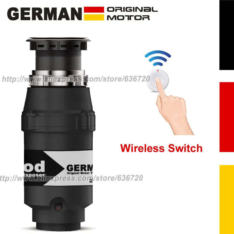 Tecnologia de motor de 900 W com economia de energia, montagem rápida e fácil, trituradores de resíduos de alimentos de cozinha, triturador de lixo doméstico de 3/4 HP