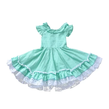 

2020 Kids Girls Baby Princess Dress Ruffles Lace Bowknot Wedding Bridesmaid Pageant Party Bow A-Line Dresses
