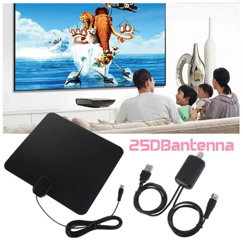 HD tv 014 50 Miles Range HD ТВ антенна для внутреннего усиленного цифрового ТВ усилитель сигнала антенны спутникового сигнала антенна приемника