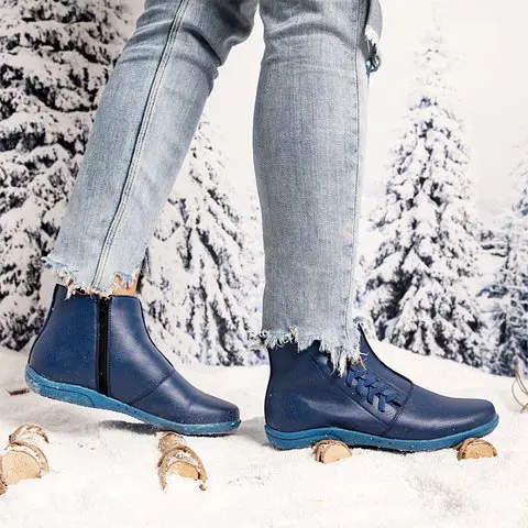 Women Walking Shoes Ankle Boots PU Leather Outdoor Sport Sneakers Soft Flat Woman Short Boots Ladies Slip-on Footwear Bota Mujer