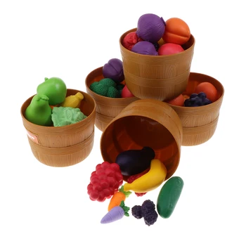 

Play Food Fruits and Vegetables Pretend Toys Educational Learning Kitchen Set for Kids Toddler Boys Girls, Pack of 36