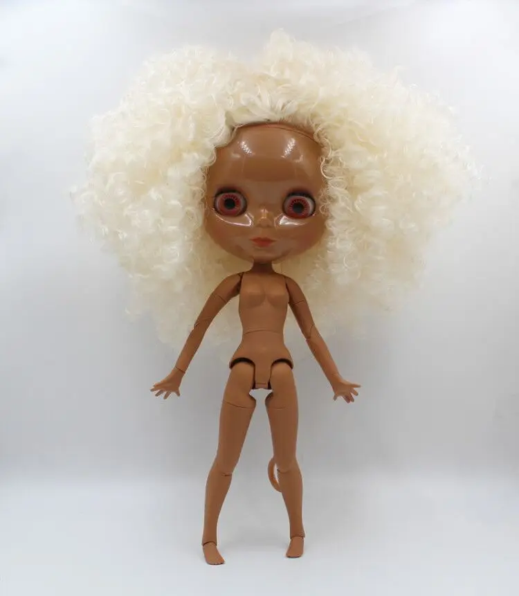 Кукла Blygirl Blythe каштановые волосы черная кожа Обнаженная 203BL1185 | Игрушки и хобби