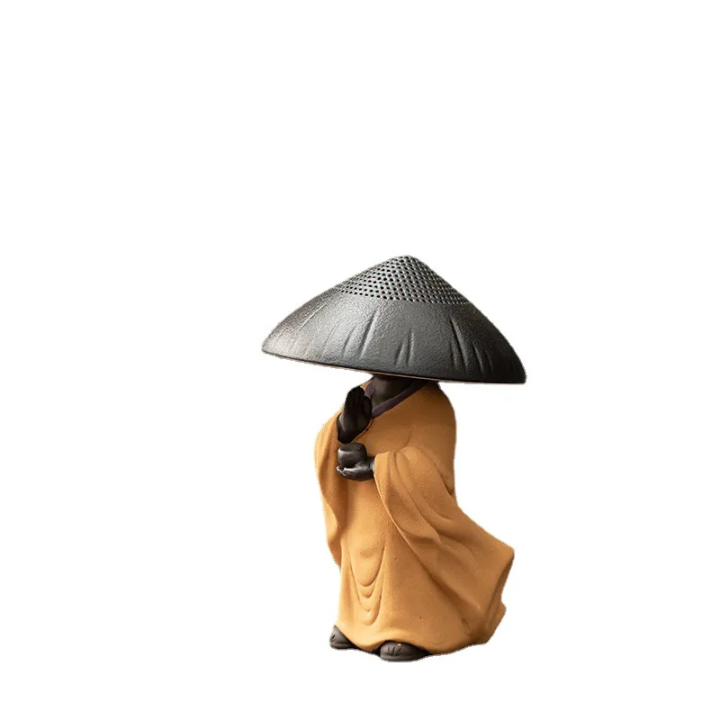 Ceramic Creative Little Monk Tea Strainer Tea Leaking Strainer Household Kung Fu Set Accessories Ceremony Decoration tea infuser tea strainer tea filter