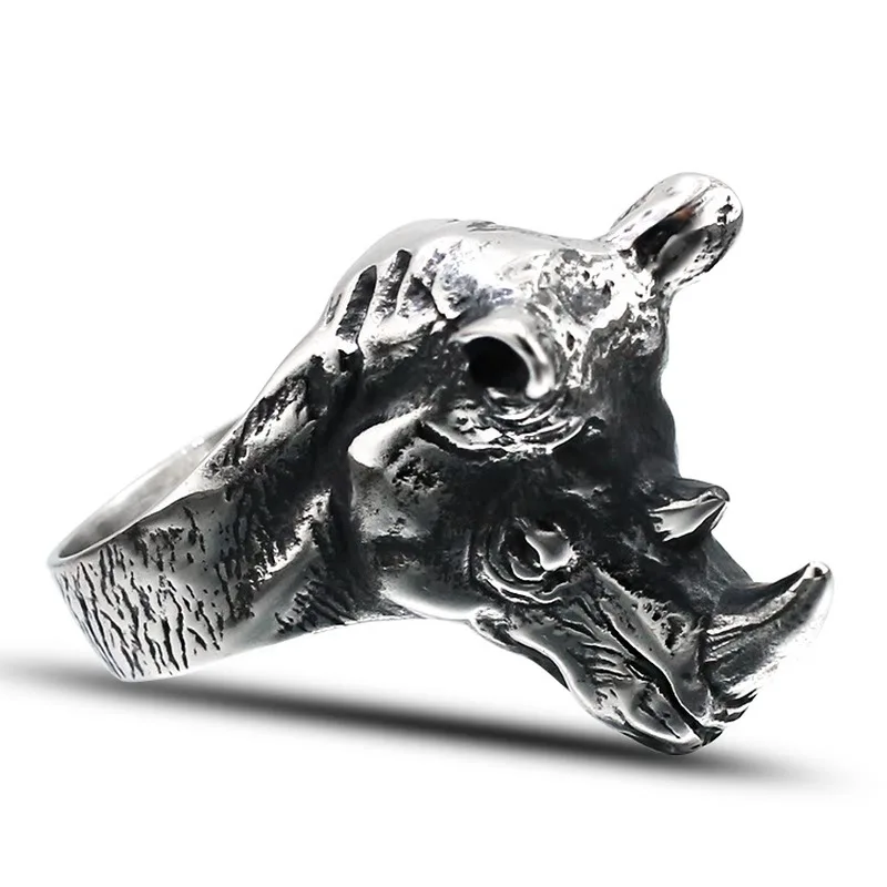 316L Stainless Steel Ox Head Rings for Male Steampunk Motorcycle Party Animal Cool Biker Men Jewelry | Украшения и аксессуары