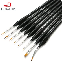 8pcs Professional Detail Paint Brushes Set Miniature Fine Artist Brushes Nylon Hair Wooden Handle Paintbrush Art Painting