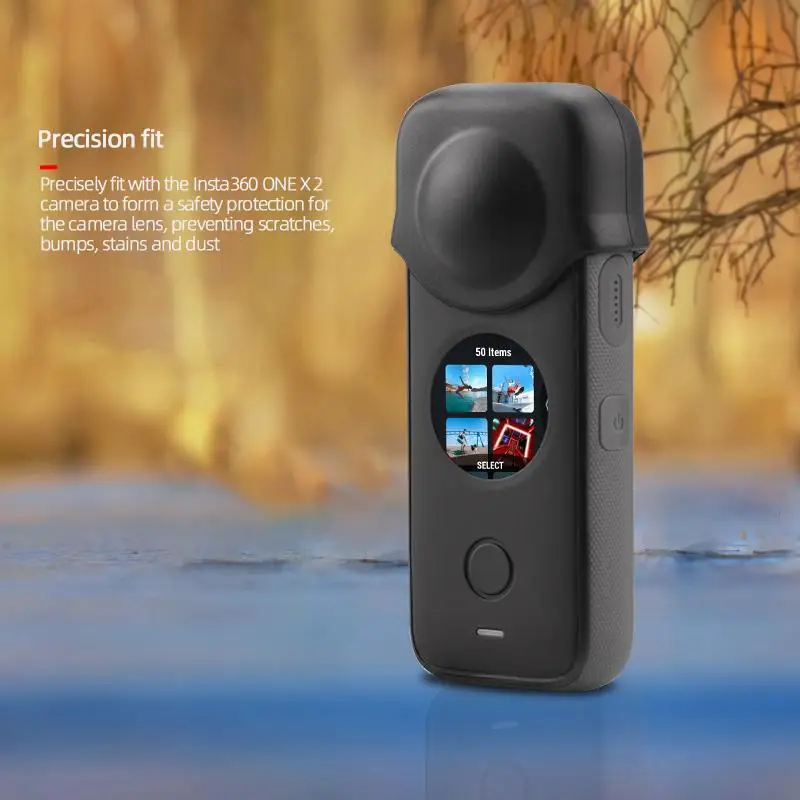 Funda protectora de silicona para lente de cámara Insta360 ONE X2, accesorios protectores resistentes al desgaste, antiarañazos