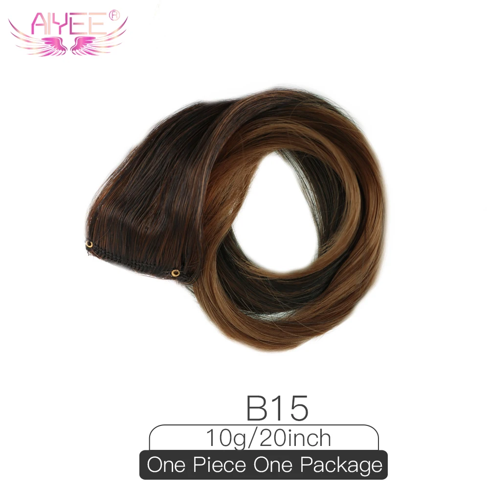 AIYEE 100 цветов, 50 см, один зажим, один кусок волос для наращивания, Синтетические длинные прямые волосы с эффектом омбре, серые, красные, радужные волосы - Цвет: B15