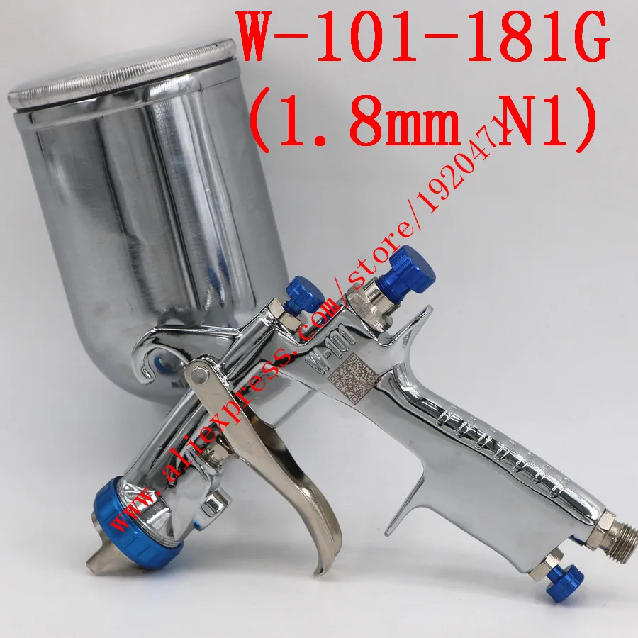 181G(1.8mm N1 Cap) Импортные W101 134 г hvlp ручной пистолет-распылитель W-101 распылительный окрашивающий пистолет пластиковый бак 0,8/1,0/1,3/1,5/1,8 мм - Цвет: 181G(1.8mm N1 Cap)