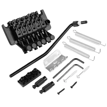 

Electric Guitar Double Tremolo Bridge Assembly System for Lic Ibanez Parts Replacement 1 Set (Black)