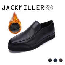 Jackmiller/зимняя мужская обувь из коровьей кожи; повседневная мужская обувь хорошего качества; Натуральная шерсть внутри; теплая удобная износостойкая обувь