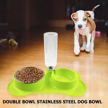 

3pcs Stainless Steel Double Bowl Various Specifications Optional Delicate Dog Cat Drinking Bowls Dual-use Bowl Basin Utensils