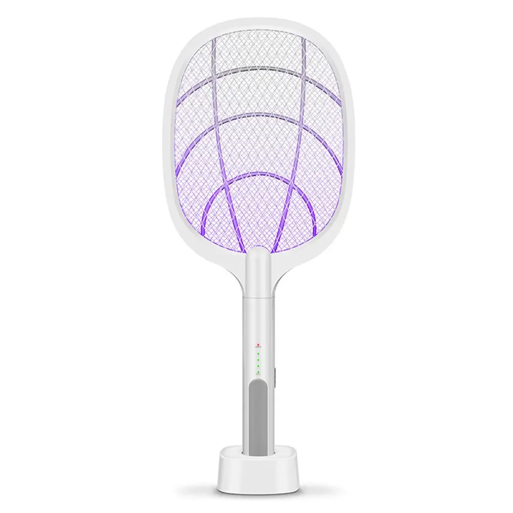 

New 3000V Electric Insect Racket Swatter USB 1200mAh 6 Ultraviolet LEDRechargeable Mosquito Swatter Kill Fly Bug Killer Trap