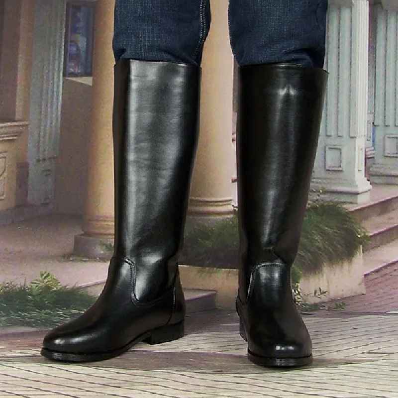 Tall Leather Leather Riding Boots Men Mens Long Riding Boot Black