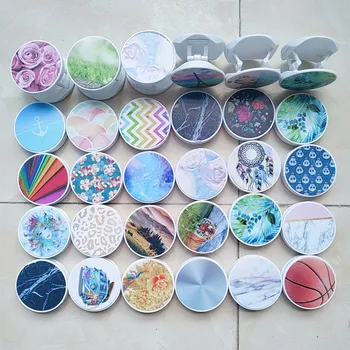

50-100pcs All kinds of styles different pattern Round mobile phone folding stretch bracket Phone Holder