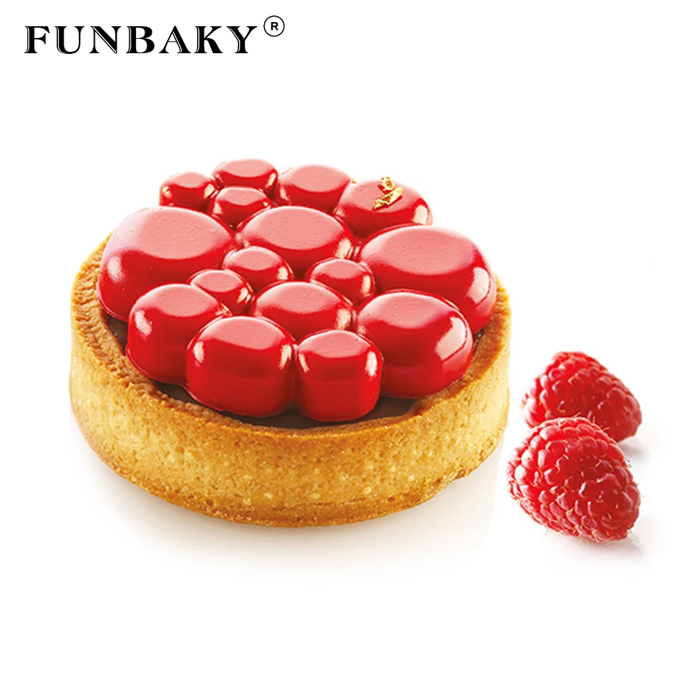 FUNBAKY 8 полости Tart Форма 3D круглые силиконовые формы для пирога украшения инструменты для выпечки желе пудинг Выпекание Мусса формы