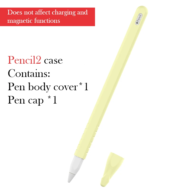 Цвет: желтый Силиконовый чехол для планшета, стилус, чехол для Apple Pencil 2 поколения, чехол для iPad Pencil 2th - Цвета: Цвет: желтый