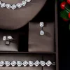 HIBRIDE New Sparkling Cubic Zircon Jewelry Set Wedding Square Shape 4pcs Necklace Jewelry Bridal Set Women bijoux mariage N-1084 ► Photo 3/6
