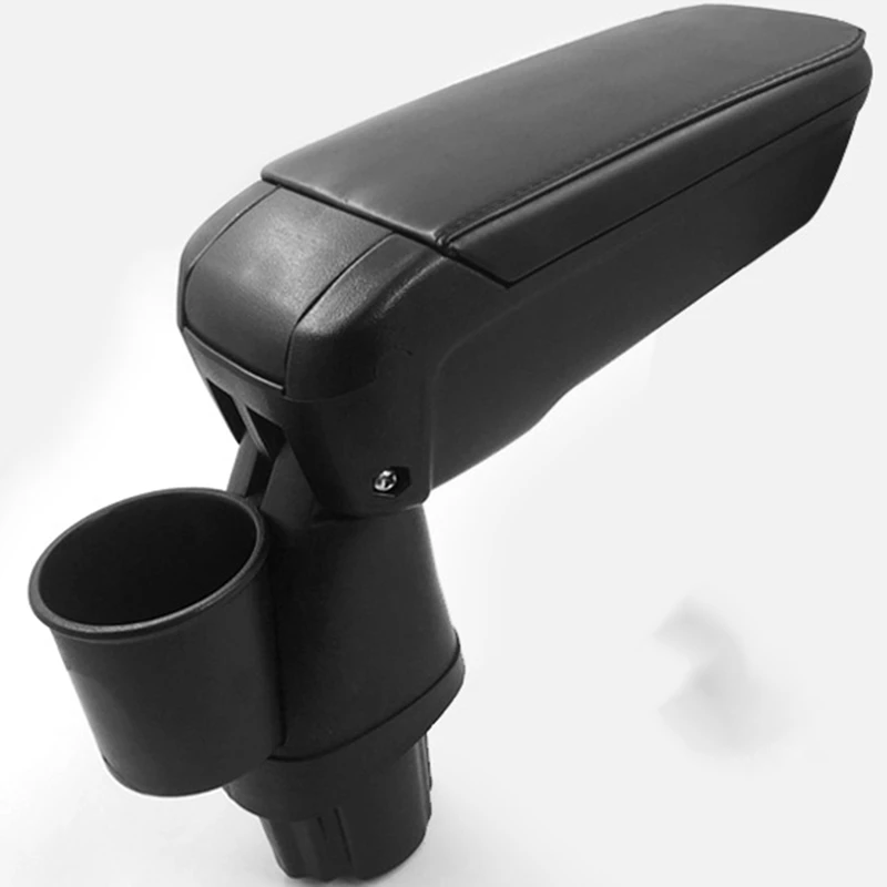 Leather PU Armrest Storage Box for Smart 453 Fortwo Forfour 2015-2018 with Cup Holder Locker Container Car Accessories