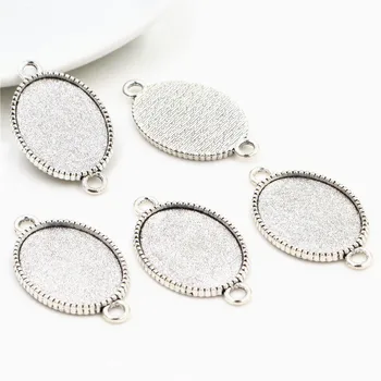 

10pcs 18x25mm Inner Size Antique Silver Plated Classic Style Cameo Cabochon Base Setting Pendant necklace findings (C2-18)