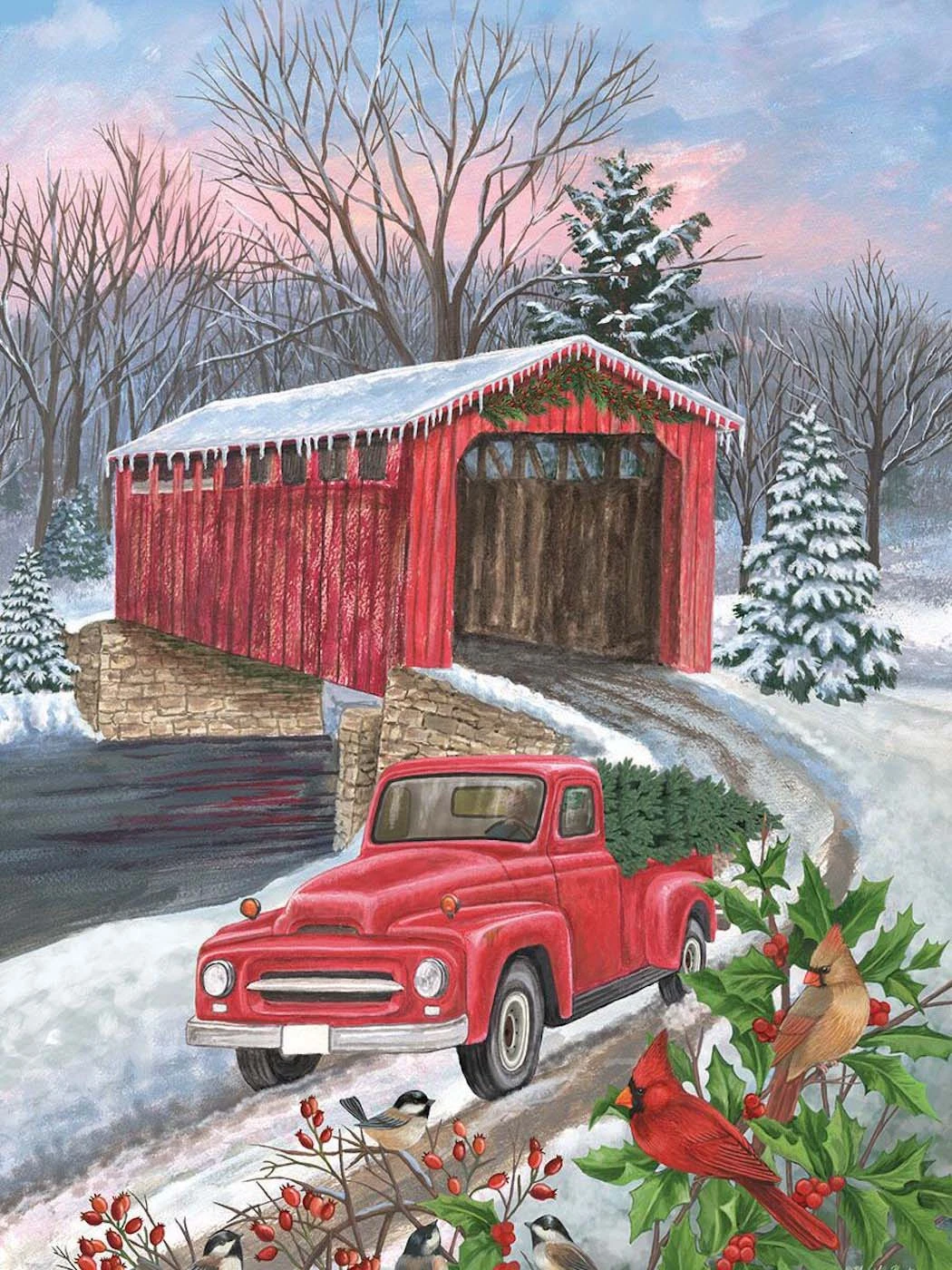 EverShine Full Square Diamond Painting New Arrivals Landscape Diamond Art Bead Embroidery Red Truck Picture Cross Stitch Kit - Цвет: 633