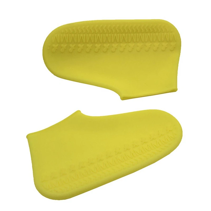 Силиконовые галоши Многоразовые водонепроницаемые непромокаемые мужские ботинки, непромокаемые сапоги, Нескользящие, моющиеся, 6 цветов S/M/L - Цвет: Цвет: желтый