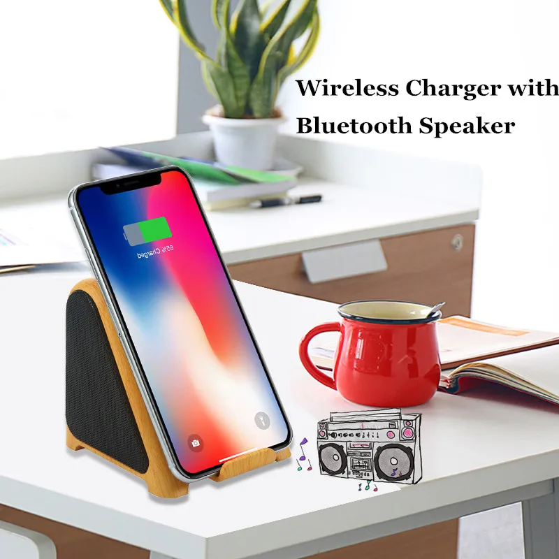 Новое беспроводное зарядное устройство с Bluetooth динамиком 2 в 1 аудиоплеер