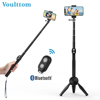

Voulttom Camera Tripod Selfie-Stick Smart Phone for Huawei Xiaomi iPhone Bluetooth Remote Portable Extendable Monopod Foldable