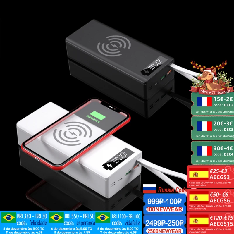 16*18650 Battery Wireless Charge QC3.0 Dual USB DIY Power Bank Case 18650 battery Holder Charging Box Mobile Phone New |