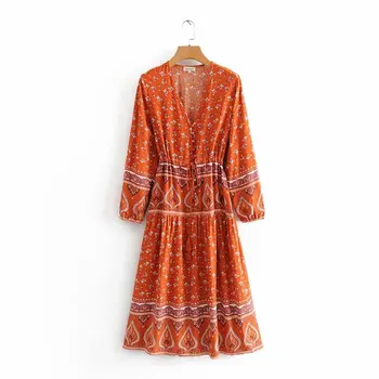 

2020 Spring Summer New Grand Prix Heart Print Lace plus size zaraing women Dress vadiming sheining female Dress vintage DFJ8596