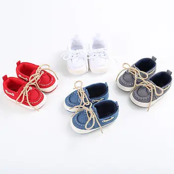 

0-18M Sporty Running First Walkers Newborn Girl Boy Infant Toddler All seasons All-match Soft Sole Lace Up Shoes Prewalk Sneaker
