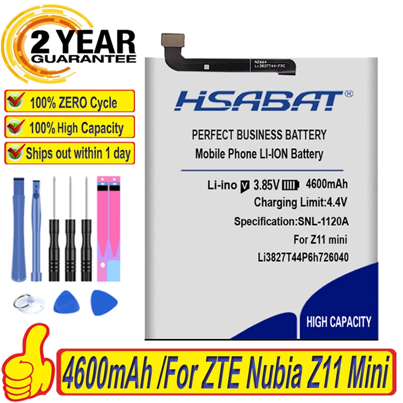 100% новый аккумулятор HSABAT 4600 мАч для ZTE Nubia Z11 Mini NX529J miniS NX549J Z17mini Z17 mini NX569H NX569J |