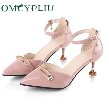 

Sandals Women Summer Women Shoes Ankle Strap High Heels Ladies Shoe Block Heel Shoes Sandalias mujer 2020 Pink Sandalia Feminina