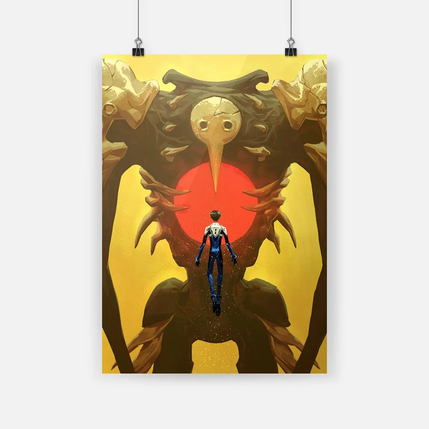 Shinji Ikari Sachiel Anime Framed Wooden Frame Canvas Poster Painting Wall Art Decor Living Room Study Home Decoration Prints | Дом и сад