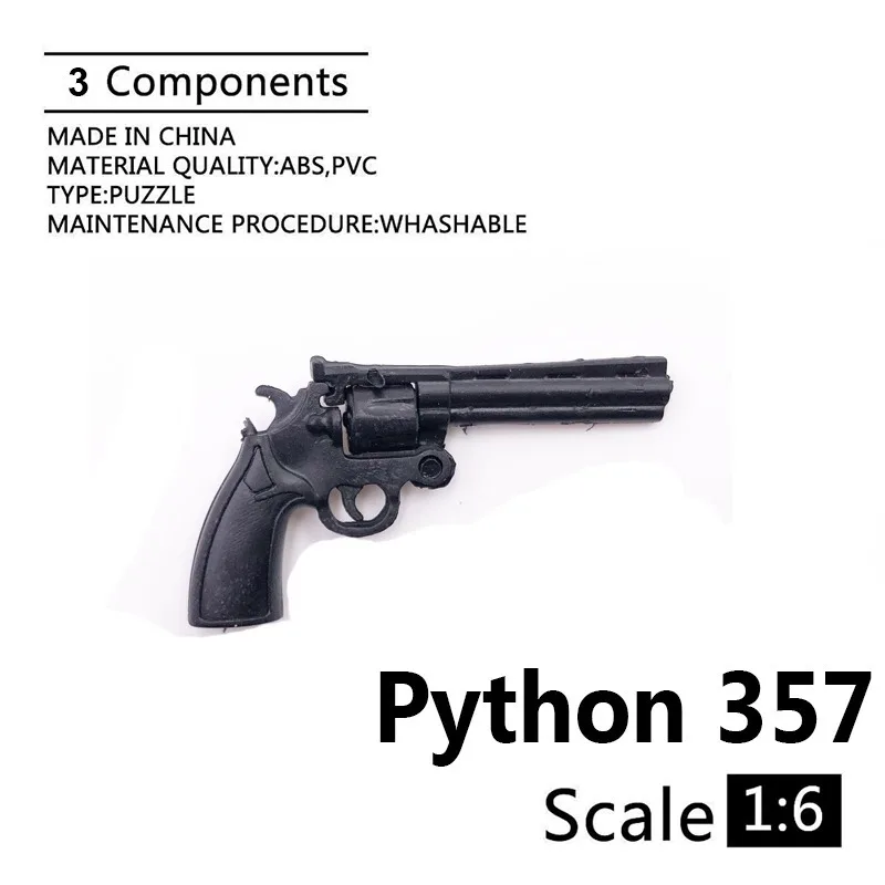 2pc 1:6th Weapon Model Kohler python 357 Stirling Revolver F12" Figure Action 