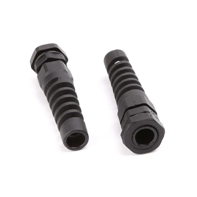 Electrical Connector Cable Gland 10pcs Waterproof M12 PG7 Cable Connectors Spiral Strain Relief Protector