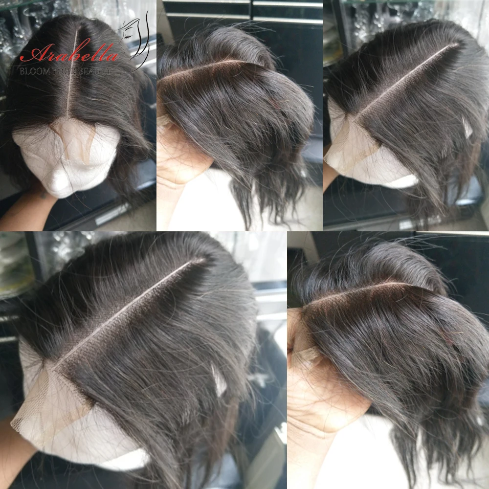 Straight Closure 2x6 Lace Closure Pre Plucked Bleached Knots Middle Ratio Arabella Middle Part With Baby Hair Remy Lace Closure