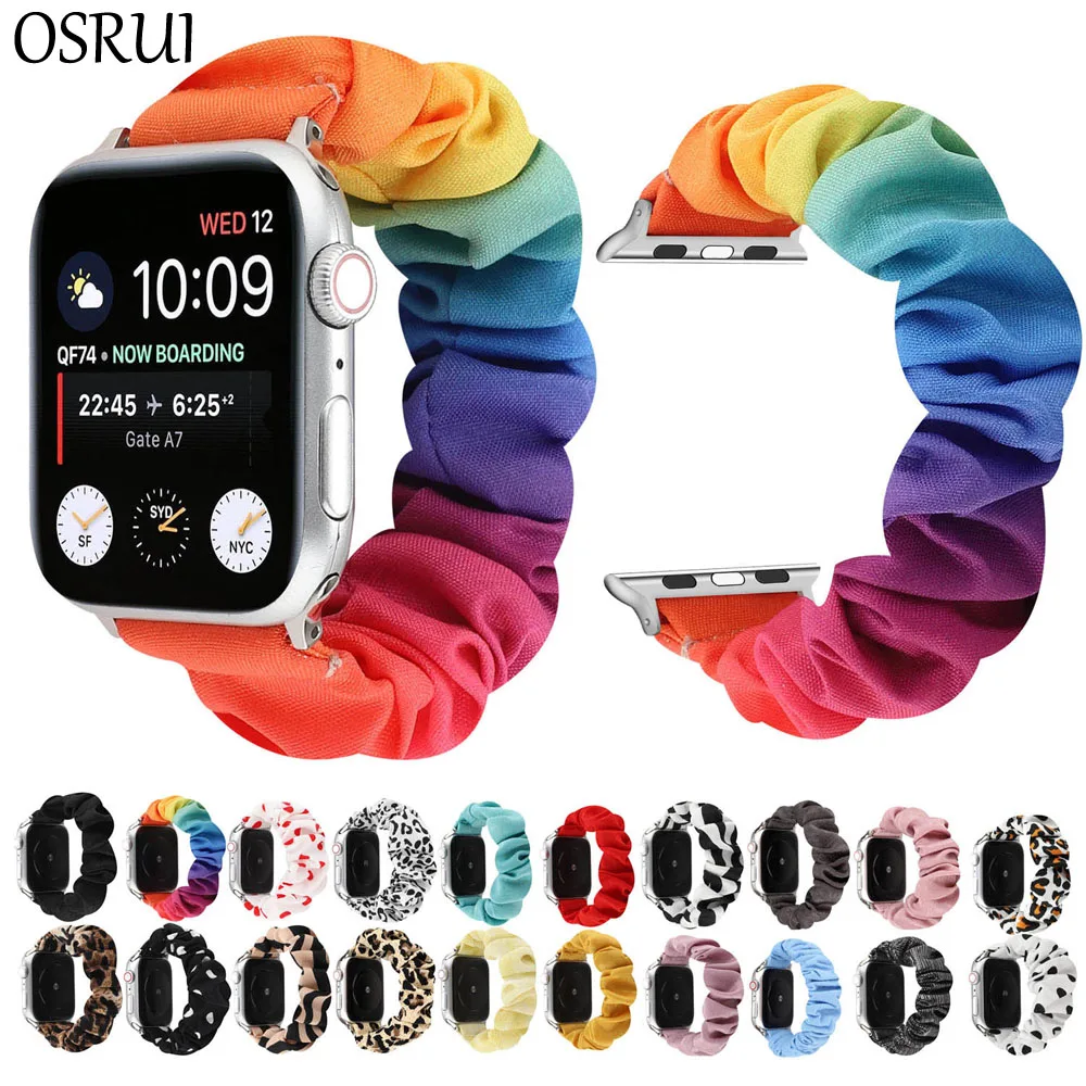 Эластичный ремешок для Apple Watch 45 мм 41 38 42 40 44 браслет женщин спортивный Iwatch серии 7 SE